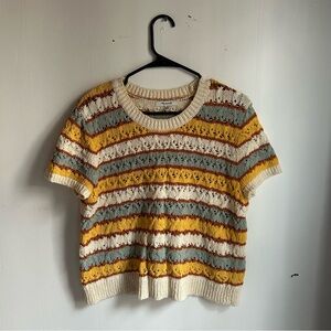 Madewell Striped Knit Short Sleeve Top Size Small